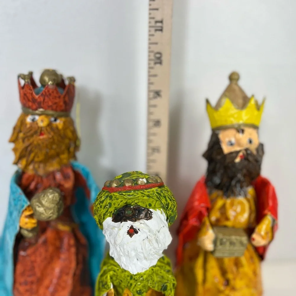 Vintage Paper Mache‎ Wisemen Wiseman Peoples Republic of China MCM Nativity